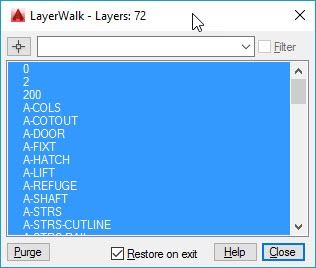 AutoCAD Laywalk command
