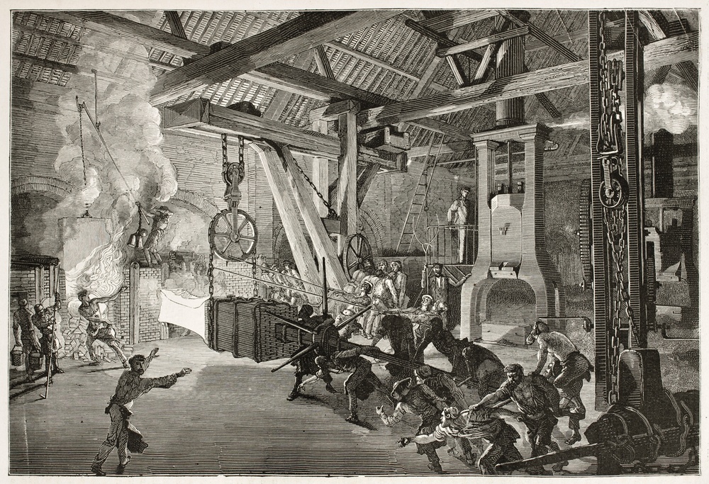 Steam Hammer in Le Creusot foundry, 1867