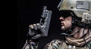 US Marine Corps special operations command Marsoc raider with parkerized gun