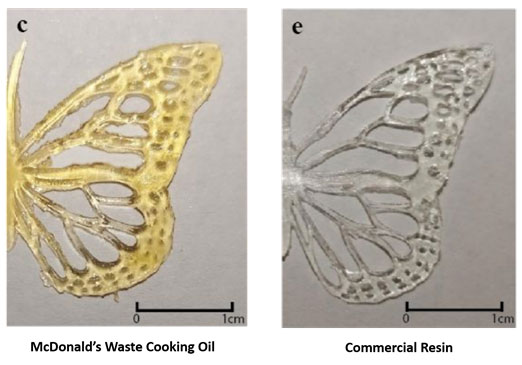 3D printing with McDonalds cooking oil: 3D printed butterfly