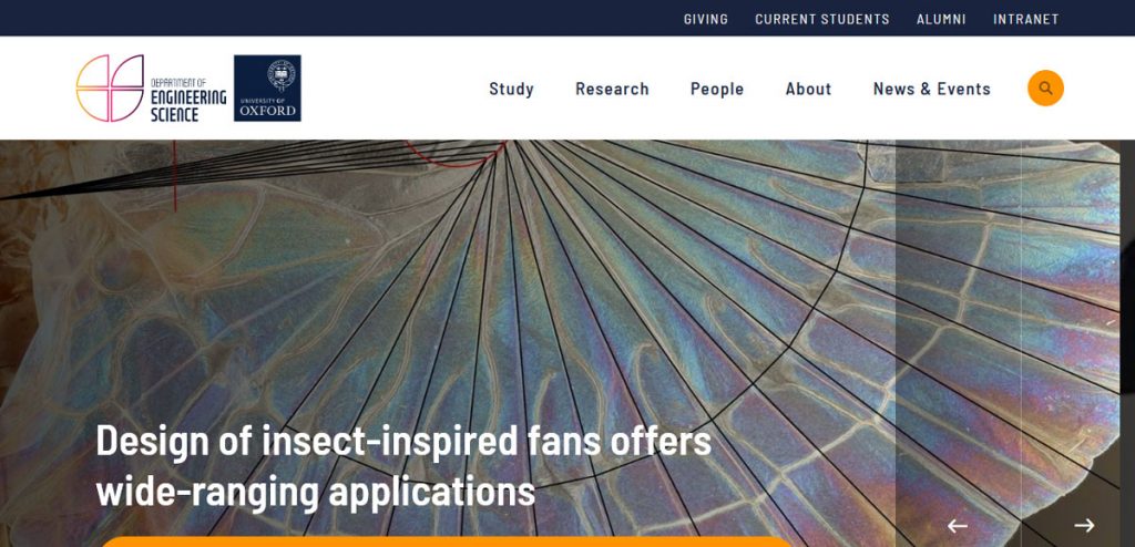 university of Oxford-Department-of-Engineering-Science website