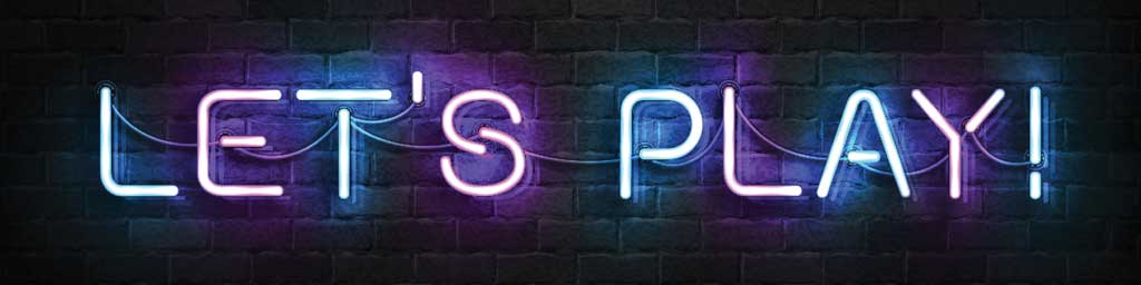 let's play neon banner