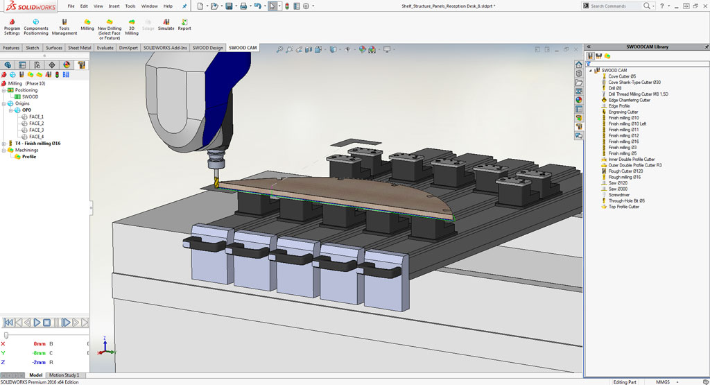 SWOOD Nesting is a bolt-on option to SWOOD CAM, and this allows you to optimize panel positioning on boards for CNC machines.
