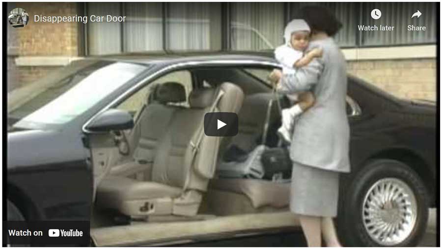 This 13 YEAR OLD video shows this incredible car door design that allows the car door to completely integrate back into the car body instead of swinging out like all common modern car doors