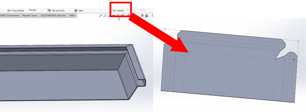 sheet-metal-solidworks: Flattening 3D Parts for Cutting