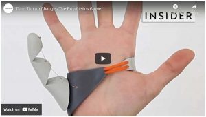 Video: An English designer has invented a “third thumb” that can be controlled by pressure sensors in your shoes.