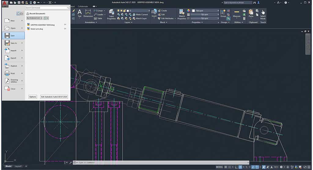 AutoCAD LT vs AutoCAD: screenshot