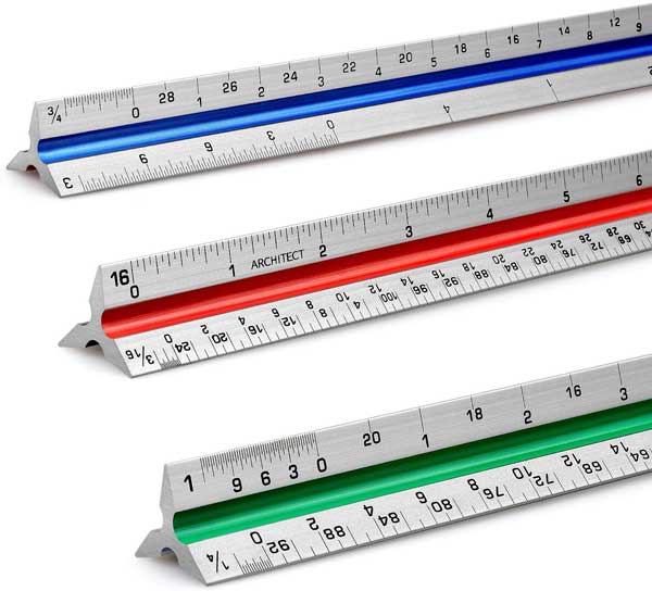 12" Architectural Scale Ruler Aluminum
